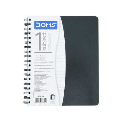 Doms 70GSM 1 Subject Ruled Wiro Binding Notebook - 160 Pages, Pack of 1