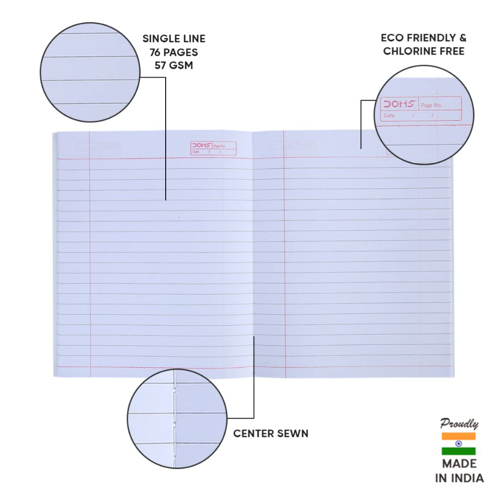 Doms Brown Cover Notebook - Single Line