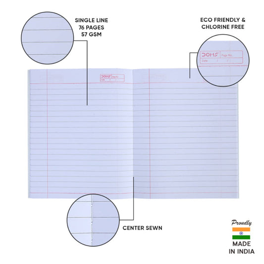 Doms Brown Cover Notebook - Single Line