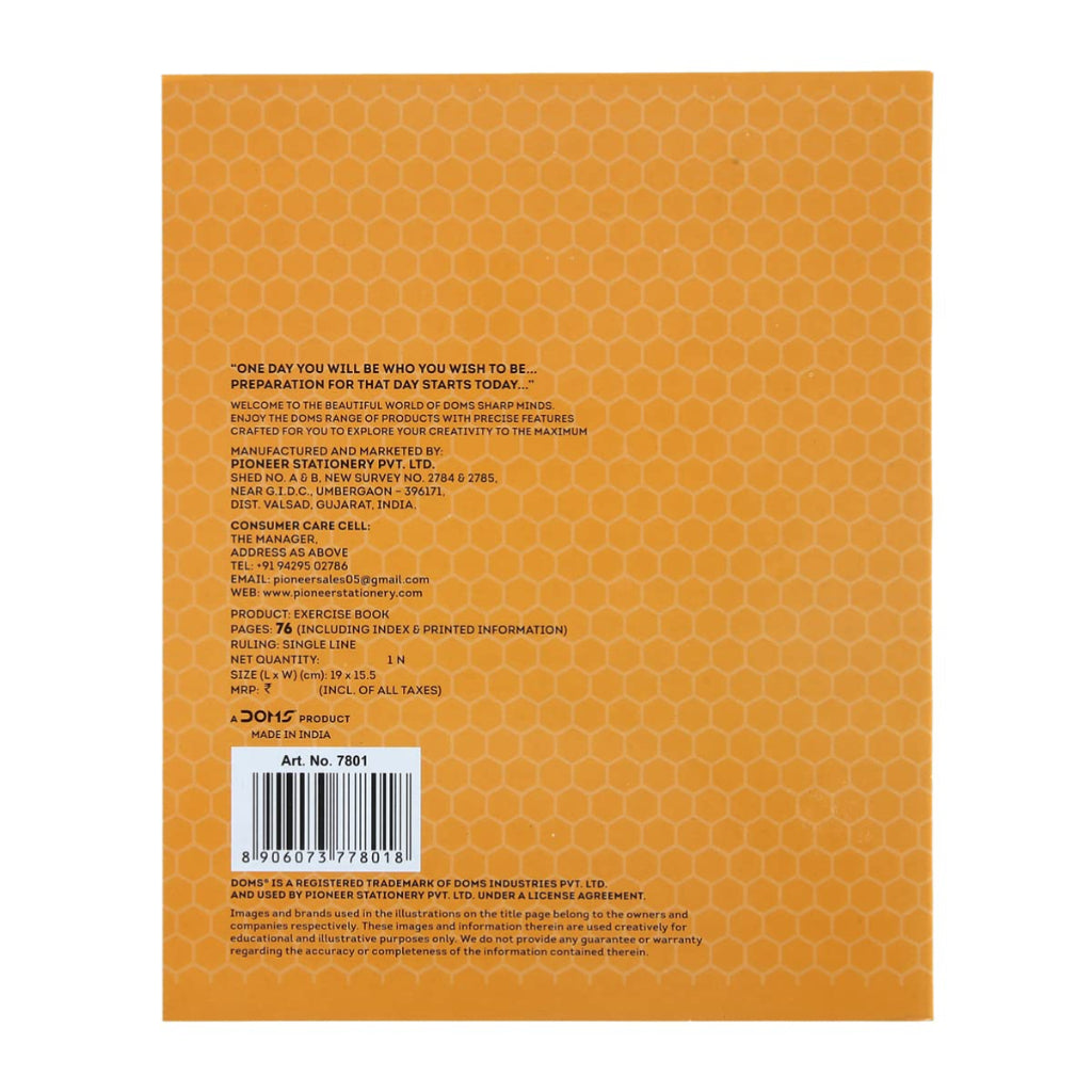 Doms Brown Cover Notebook - Single Line