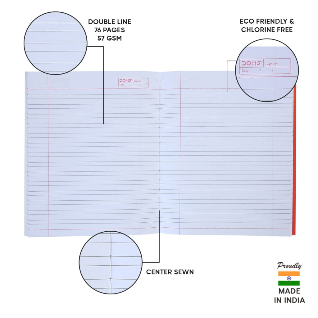 Doms Brown Cover Notebook - Double Line