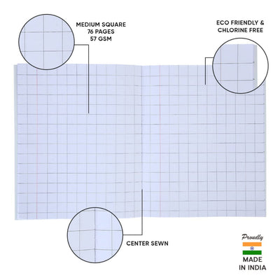 Doms Brown Cover Notebook - Medium Square 12Mm