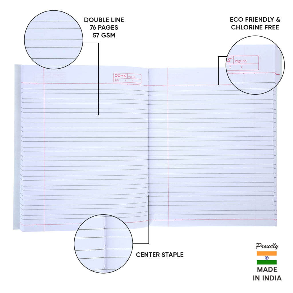 Doms Brown Cover Notebook - A5 - Double Line