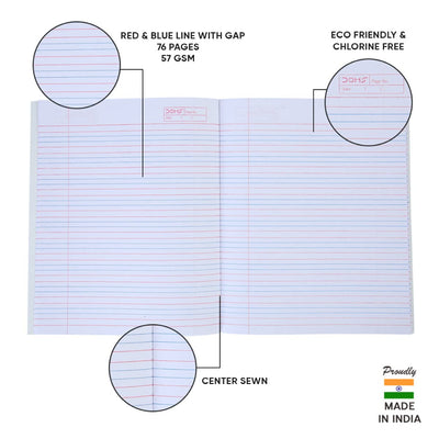 Doms Brown Cover Notebook - A5 - R/B With Gap