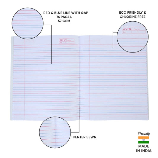 Doms Brown Cover Notebook - A5 - R/B With Gap