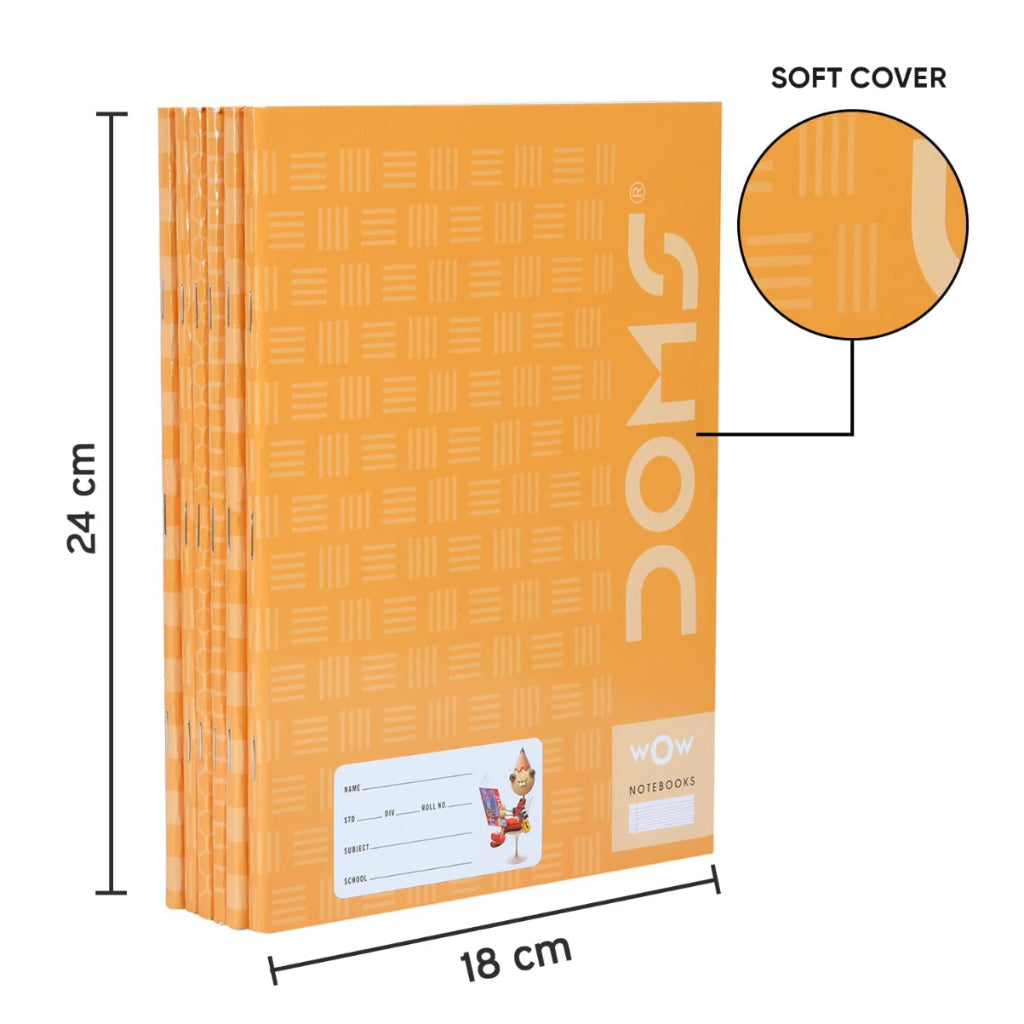 Doms Brown Cover Notebook - Red & Blue With Gap