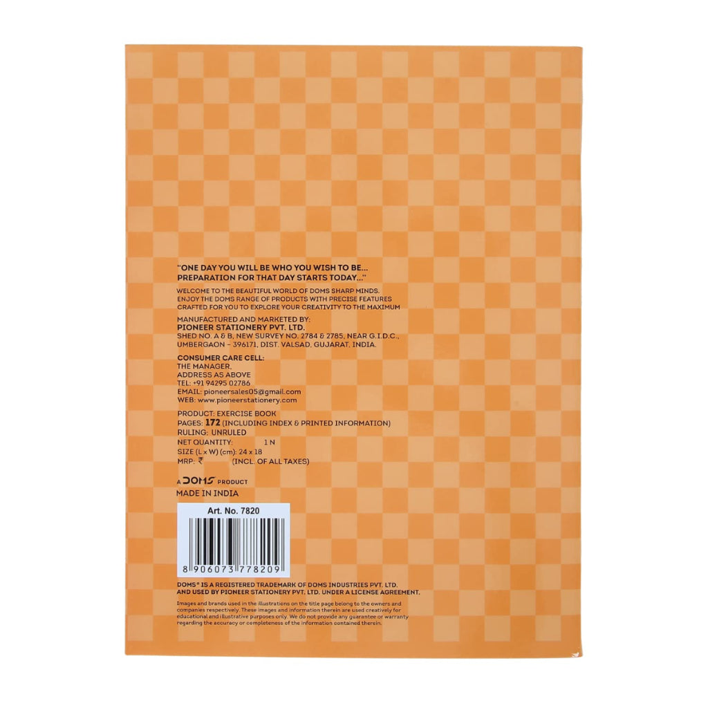 Doms Brown Cover Notebook - 24 x 18 cm - Unruled