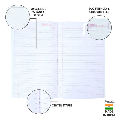 Doms Brown Cover Notebook - Single Line