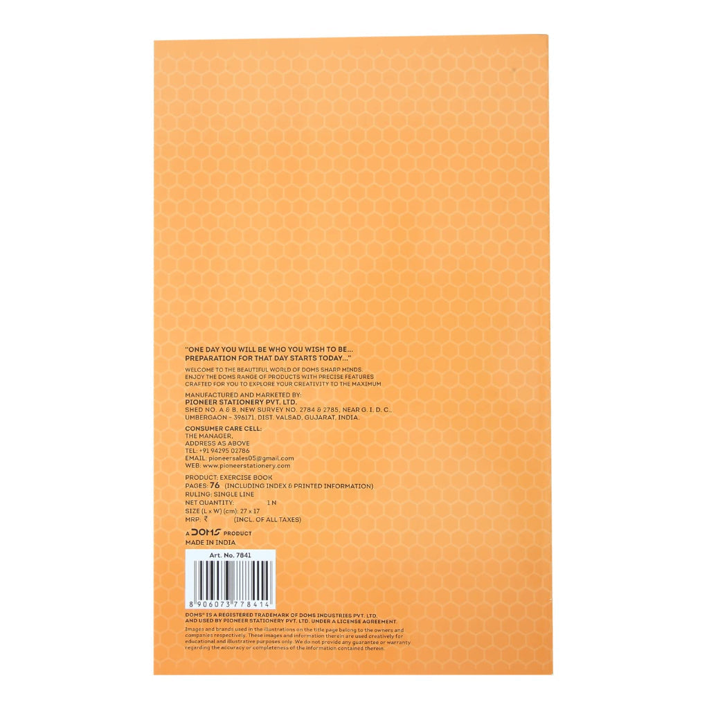 Doms Brown Cover Notebook - Single Line