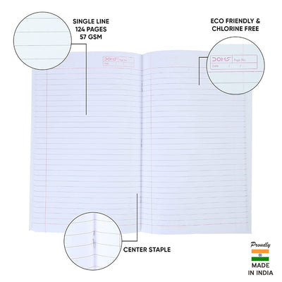 Doms Brown Cover Notebook - Single Line