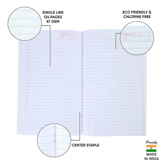 Doms Brown Cover Notebook - Single Line