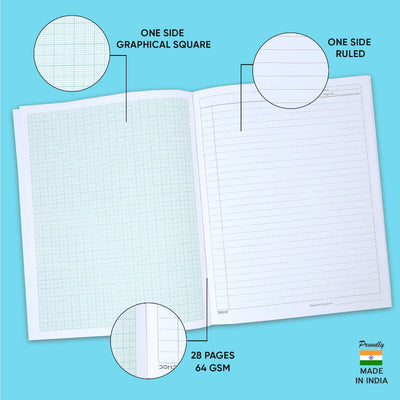 Doms Graph Book - Graphical Square- One Side Ruled