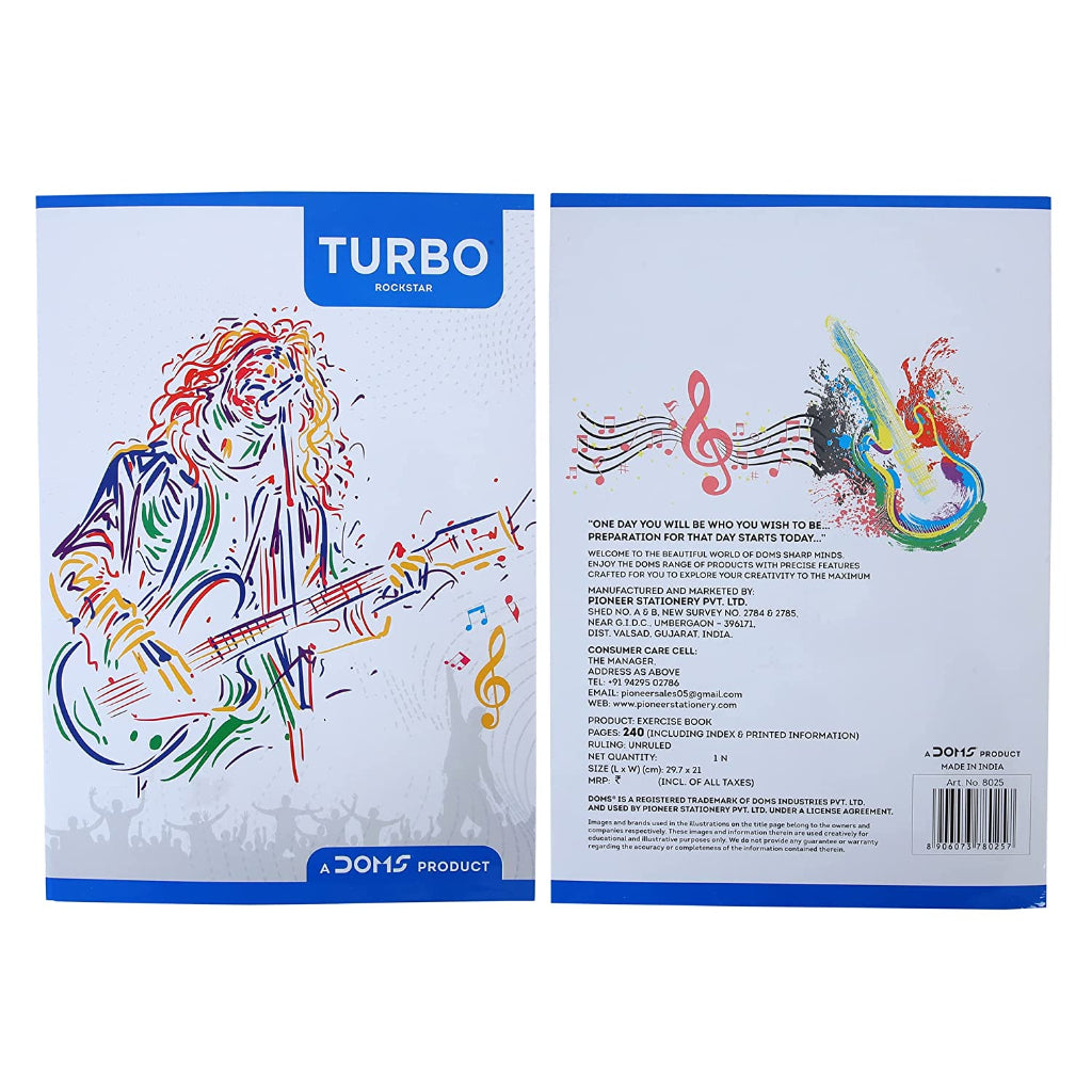 Doms Rock Star Series Notebook - A4 - Unruled