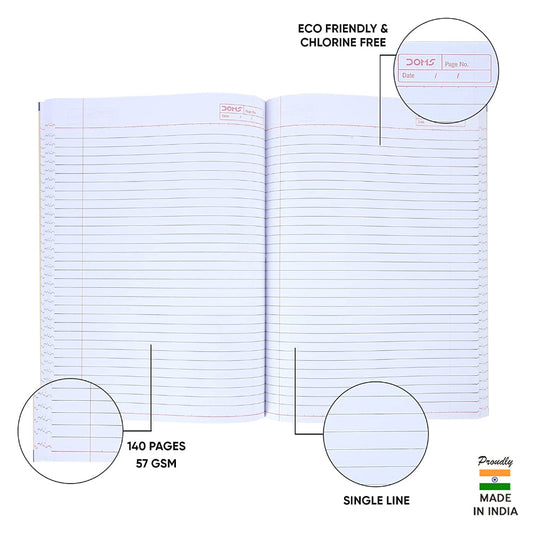 Doms Family Series Notebook - A4 - Single Line