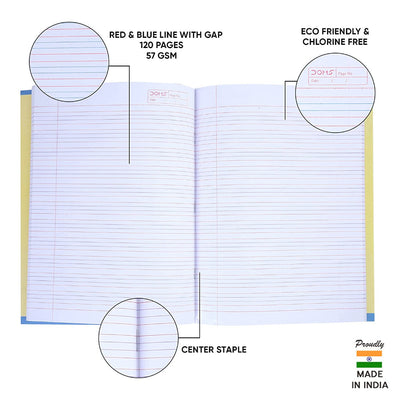 Doms Theme Party Series Notebook -  Red & Blue With Gap