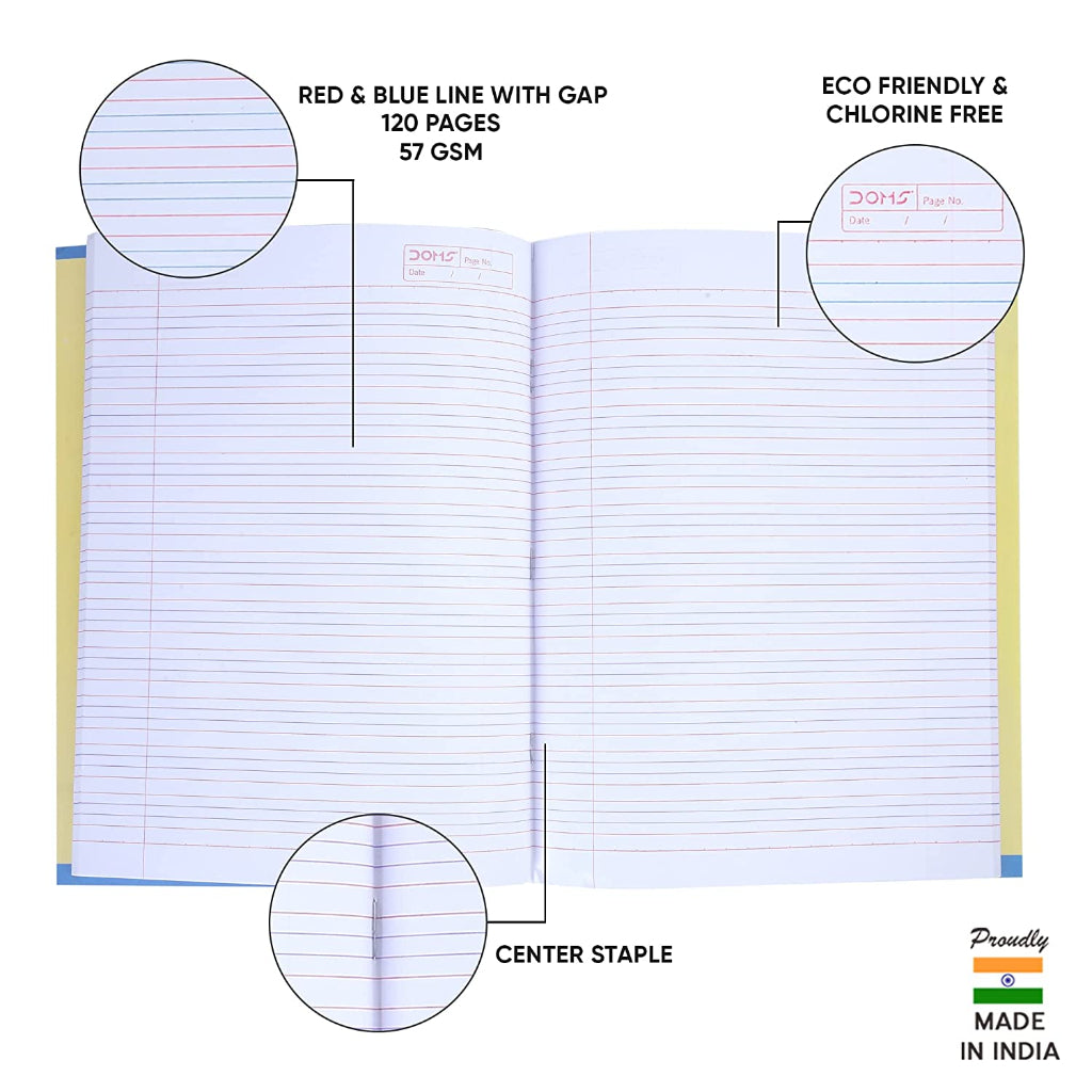 Doms Theme Party Series Notebook -  Red & Blue With Gap