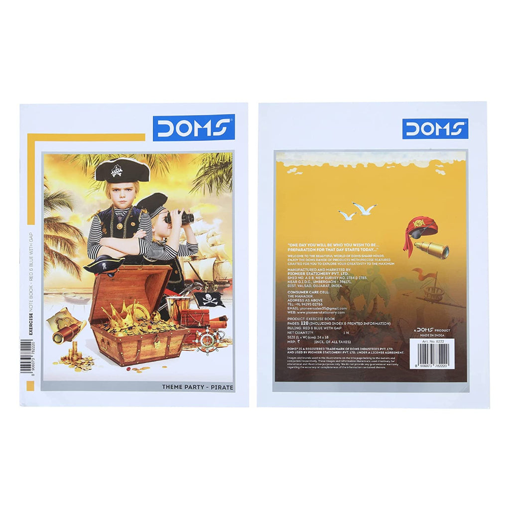 Doms Theme Party Series Notebook -  Red & Blue With Gap