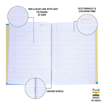 Doms Kings Of The Road Series Notebook -  Red & Blue With Gap