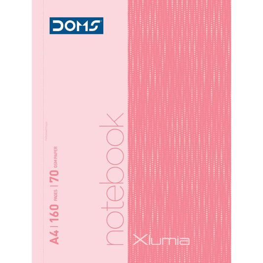Doms A4 Single Line Book Wiro Bound Xlumia Series Wiro Notebook - 160 Pages, Pack of 1