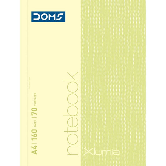 Doms A4 Single Line Book Wiro Bound Xlumia Series Wiro Notebook - 160 Pages, Pack of 1