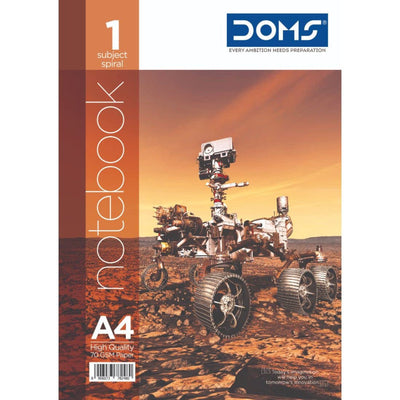 Doms 1 Subject Book Single Line Spiral Notebook - 160 Pages, Pack of 1