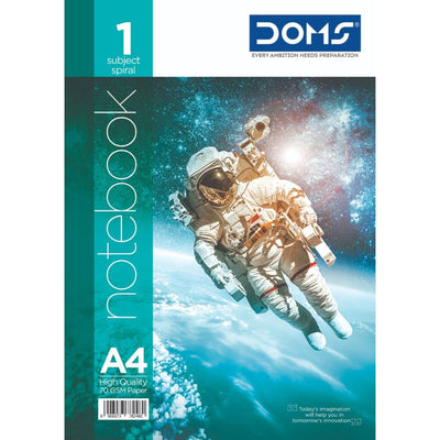 Doms 1 Subject Book Single Line Spiral Notebook - 160 Pages, Pack of 1