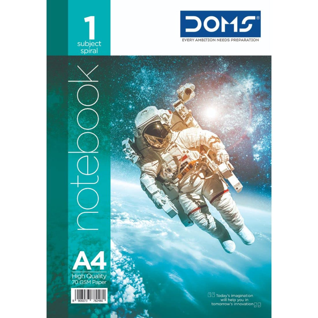 Doms 1 Subject Book Single Line Spiral Notebook - 160 Pages, Pack of 1