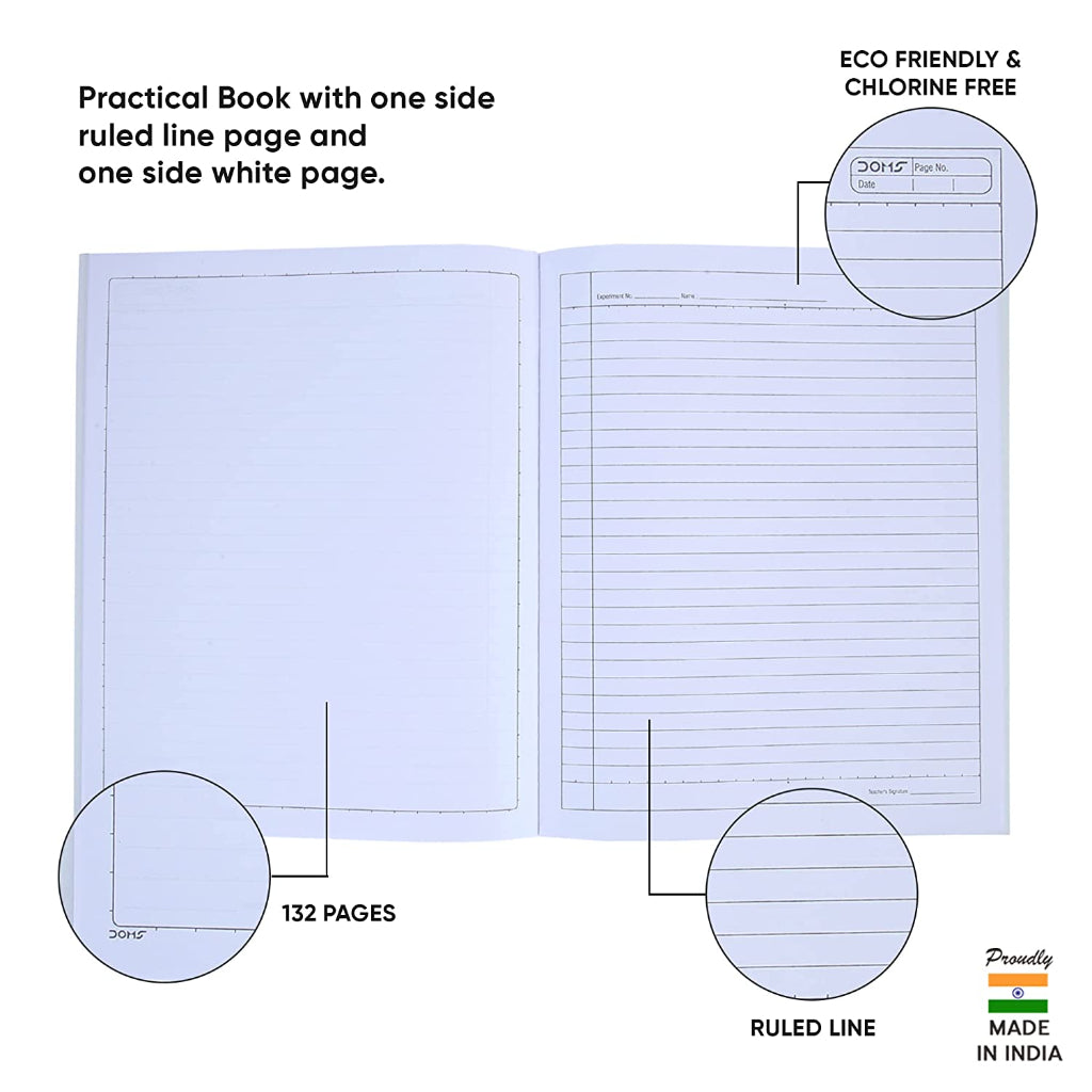 Doms General Practical Book - One Side Ruled And One Side Plain