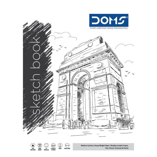 Doms 150GSM Unruled Wiro Bound Sketch Book - 72 Pages, Pack of 1