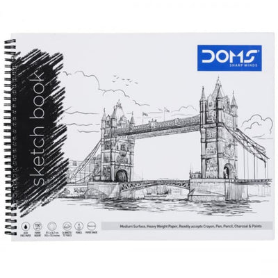 Doms 150GSM Unruled Wiro Bound Sketch Book - 72 Pages, Pack of 1