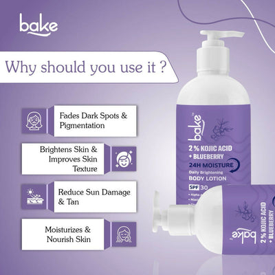 Bake 2% Kojic Acid Body Lotion SPF 30 PA+++ For Dark Spots