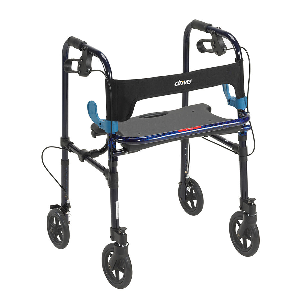 Clever Lite Walker Adult with Seat 8" Casters and Loop Locking Brakes