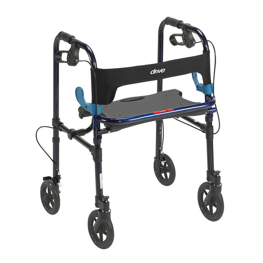 Clever Lite Walker Adult with Seat 8" Casters and Loop Locking Brakes