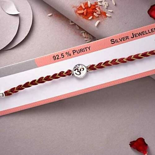 Devotional Om 925 Sterling Silver Rakhi