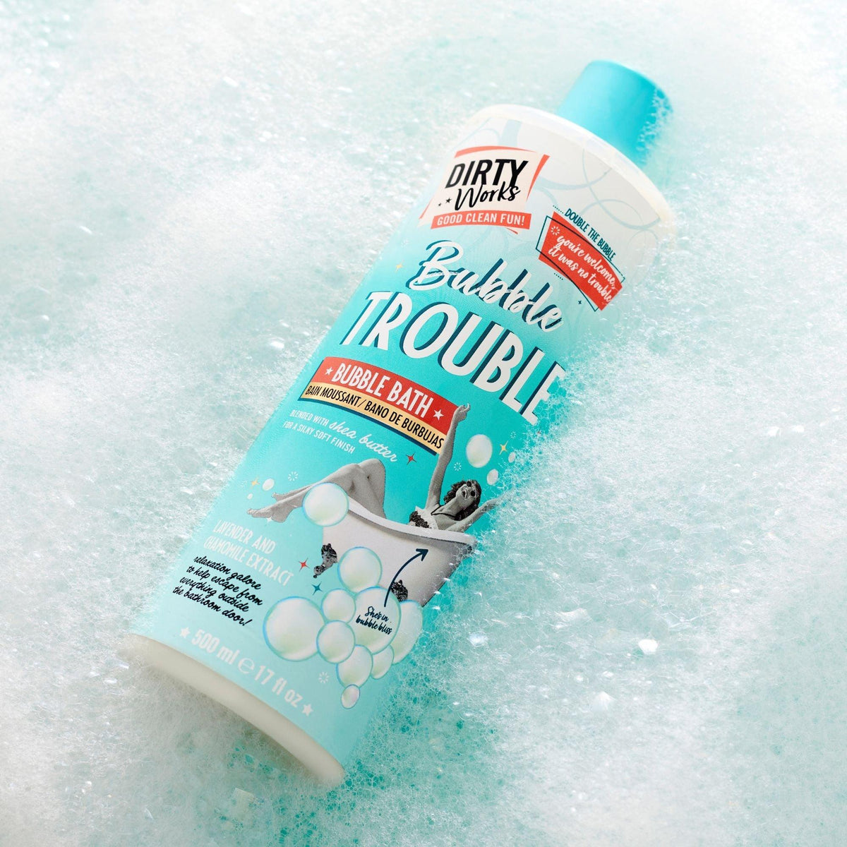 Dirty Works Bubble Trouble Bubble Bath & Lovely Scrubbly Body Scrub | Relaxing Bubble Bath & Exfoliationg Scrub Duo | Refreshes & Gives Smooth Skin - Combo of 2