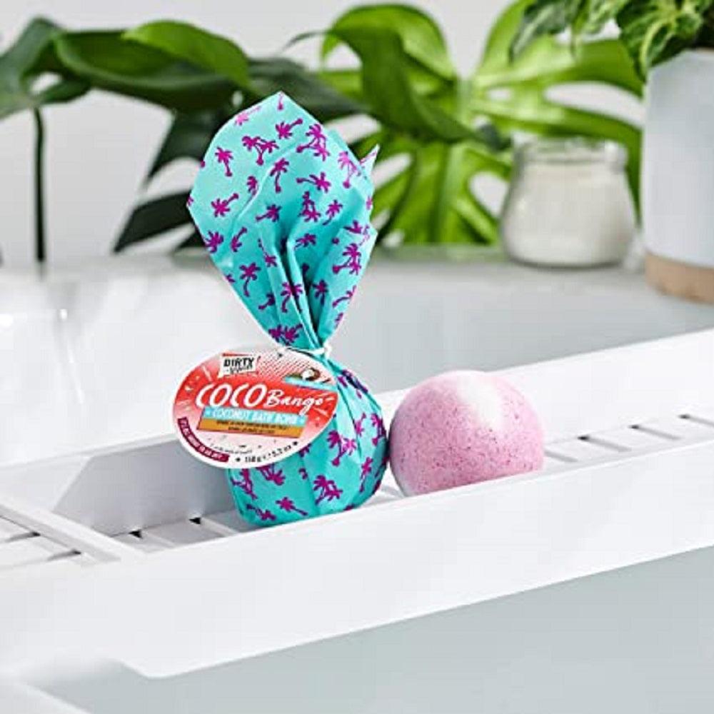 Dirty Works Coco-Bango Coconut Bath Bomb & Buff Your Stuff Body Scrub | Bath Bomb & Exfoliating Scrub | For Relax, Refresh & Skin Smoothing Bath Experience - Combo of 2