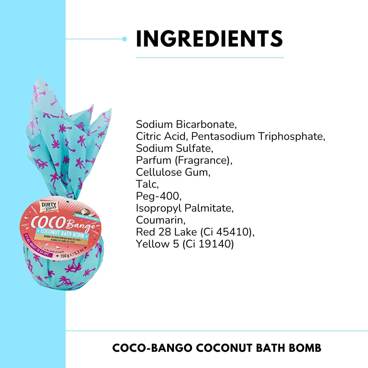 Dirty Works Coco-Bango Coconut Bath Bomb & Buff Your Stuff Body Scrub | Bath Bomb & Exfoliating Scrub | For Relax, Refresh & Skin Smoothing Bath Experience - Combo of 2