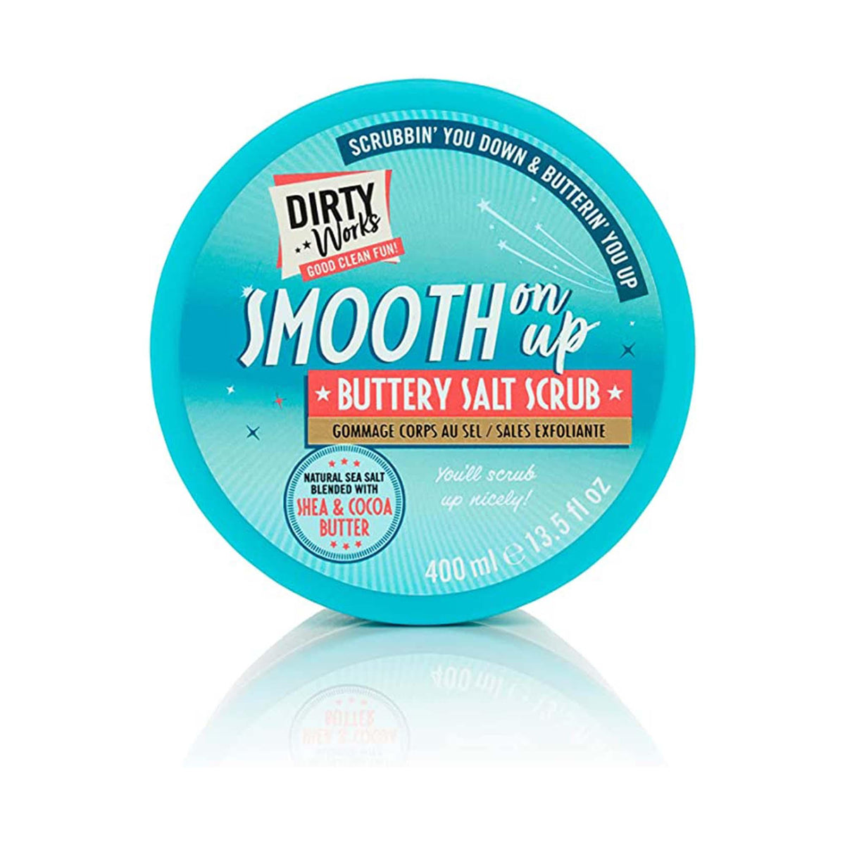 Dirty Works Smooth On Up Buttery Salt Scrub & Soak It Up Coconut Bath Soak | Exfoliationg Salt Scrub & Hydrating Coconut Bath Soak | For Smooth, Soft & Moisturized Skin - Combo of 2