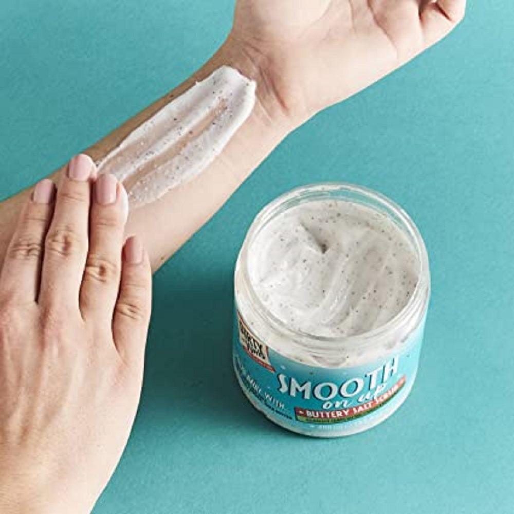 Dirty Works Smooth On Up Buttery Salt Scrub & Soak It Up Coconut Bath Soak | Exfoliationg Salt Scrub & Hydrating Coconut Bath Soak | For Smooth, Soft & Moisturized Skin - Combo of 2