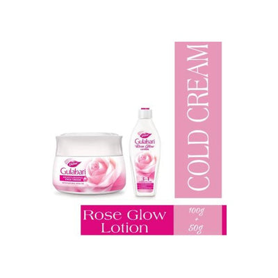 Dabur Gulabari Moisturizing Cold Cream - 100ml with Free Dabur Gulabari Rose Glow Lotion - 50ml