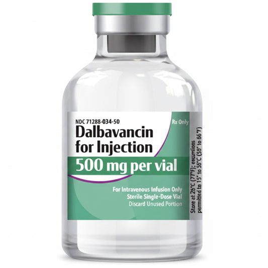 Dalbavancin Injection 500 mg Single-Dose Powder Vial, Sterile (RX)