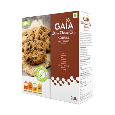 Gaia Dark Choco Chip Cookies | 400 gms