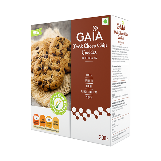Gaia Dark Choco Chip Cookies | 400 gms