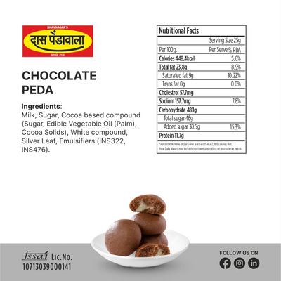 Das Pendawala Assorted Mix Peda – 500 gms | Safed, Danedar, Kesar & Chocolate | Individually MAP Packed | Premium Gujarati Sweets