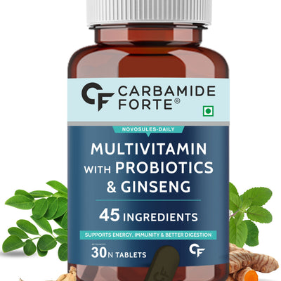 Carbamide Forte Multivitamin Tablets for Men and Women with Probiotics Supplement - 30 Veg Tablets