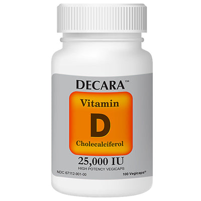 Decara Vitamin D Cholecalciferol 625 mcg (25000U) Vegicaps 30 Count