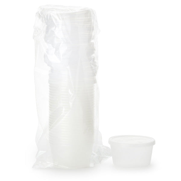 Denture Cups Clear with Resealable Snap-On Lid 8 oz (Bag of 25)