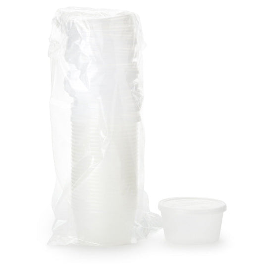 Denture Cups Clear with Resealable Snap-On Lid 8 oz (Bag of 25)