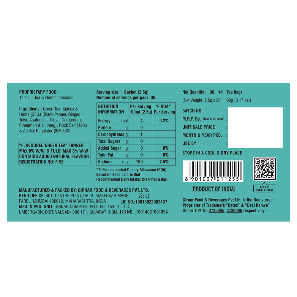 Girnar Detox Green Tea - 100 gms