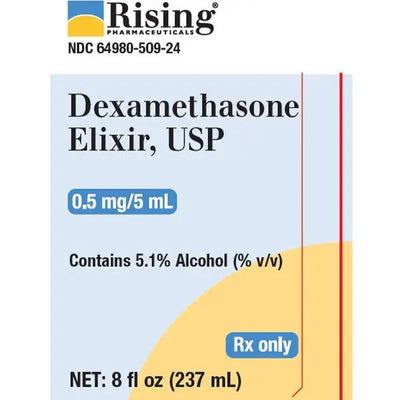 Dexamethasone Elixir 0.5 mg/5 mL Oral Liquid Solution 8 oz (RX)